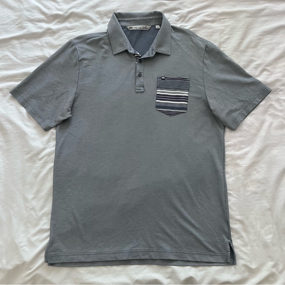 Travis Mathew Polo Shirt Mens L Golf Performance Short Sleeve Pocket Adult